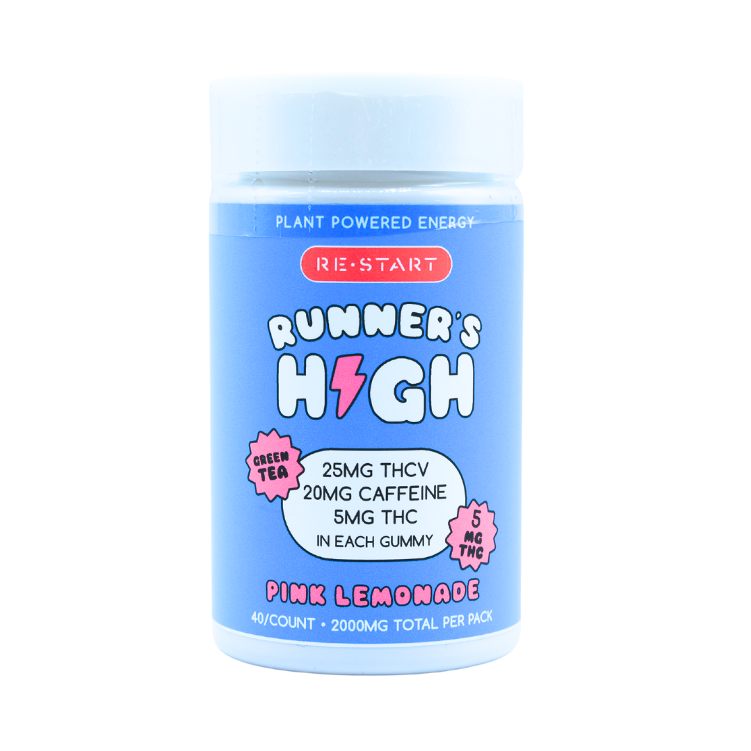 Runner's High Energy Gummies THCV + THC + Green Tea (Pink Lemonade) / 40-ct